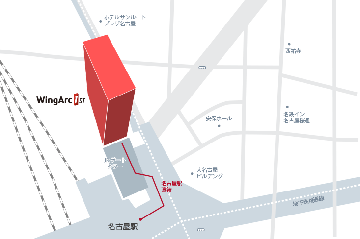 ウイングアーク１ｓｔ株式会社　名古屋オフィス アクセスマップ