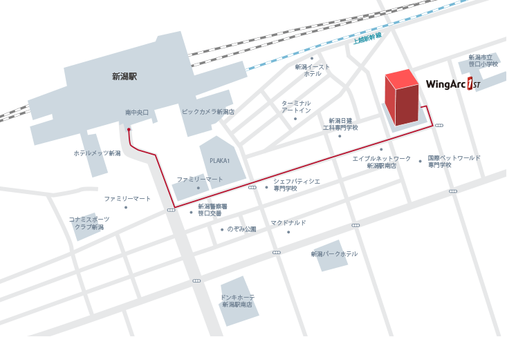 ウイングアーク１ｓｔ株式会社　新潟オフィス アクセスマップ